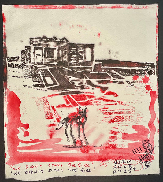 ‘We Didn’t Start The Fire’  no 5/6 original Lino cut