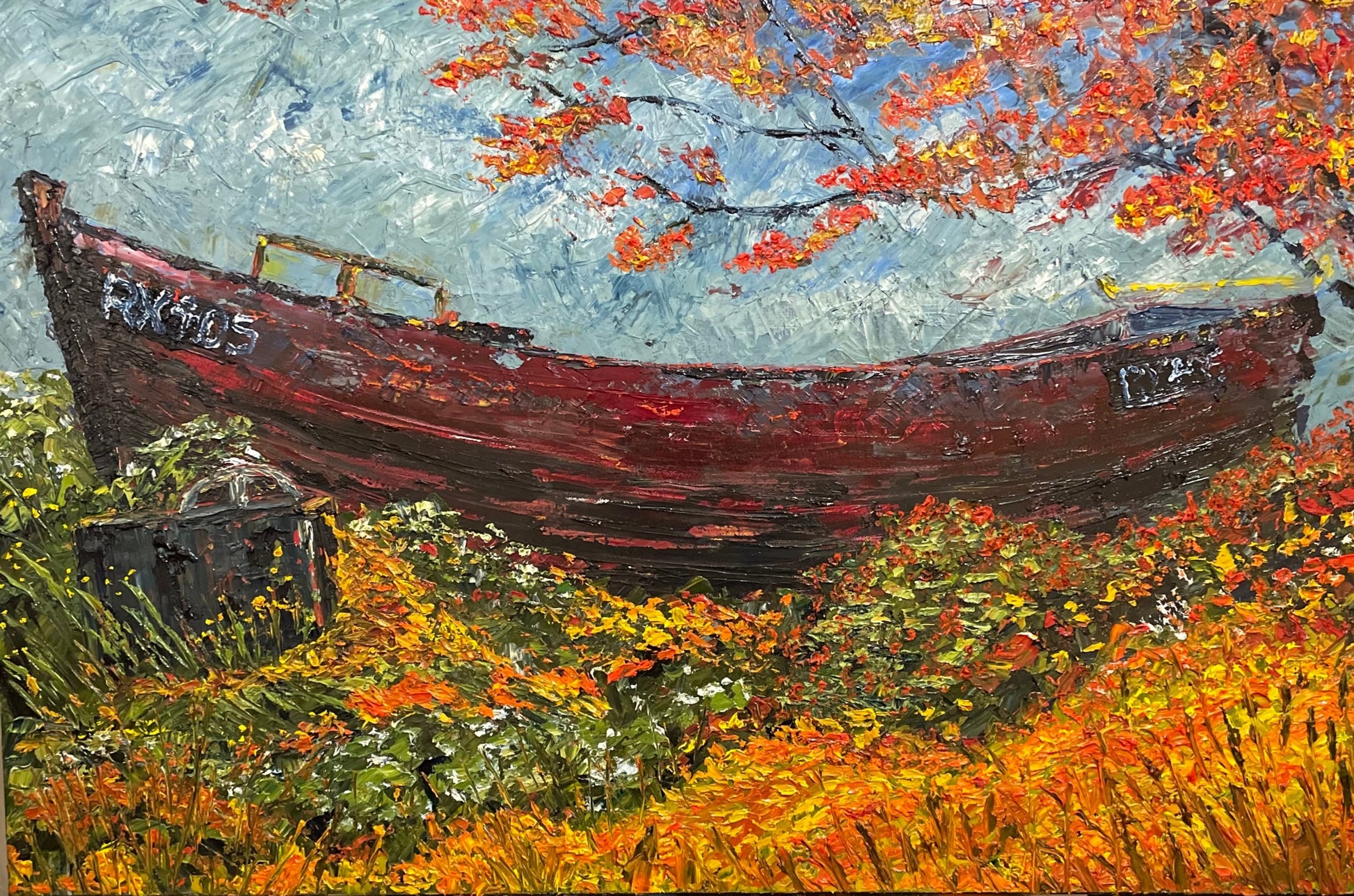 Endless hours spent along the Sussex coastline, Hastings Old Town has a special place in my heart. Steeped in history my imagination runs away with me whenever I visit.  Beached and neglected, this beautiful boat is tucked behind working fishing huts, I imagined this grand giant laid to rest in golden autumnal landscape
