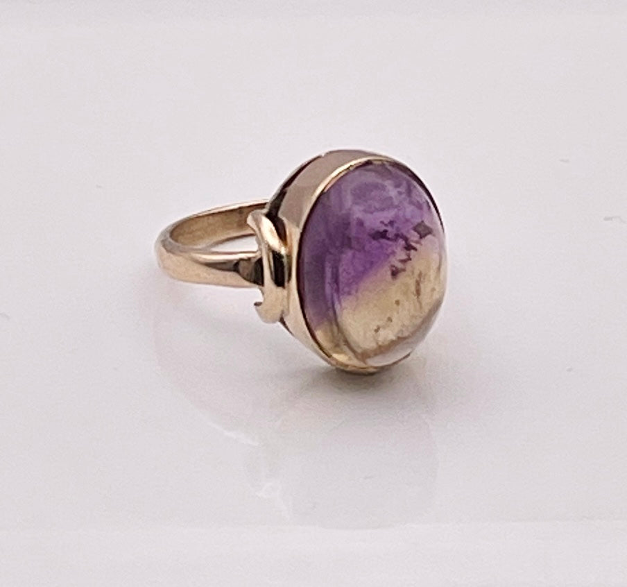 Ametrine 9 carat yellow gold ring
