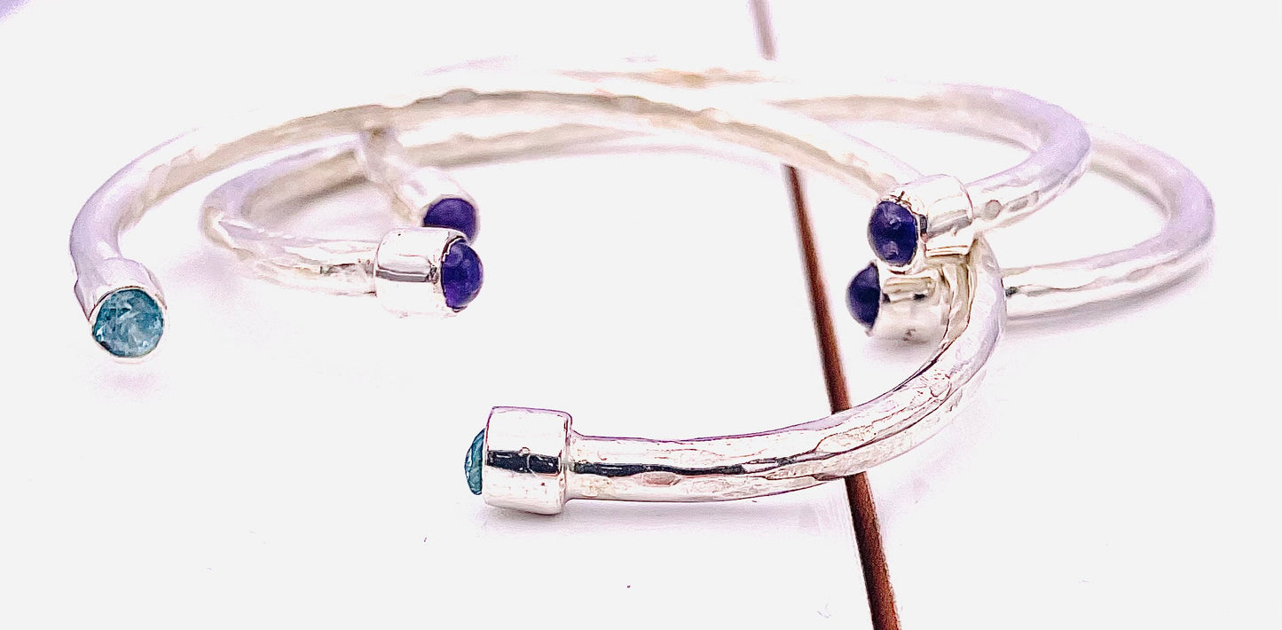 Solid silver Torque bangle