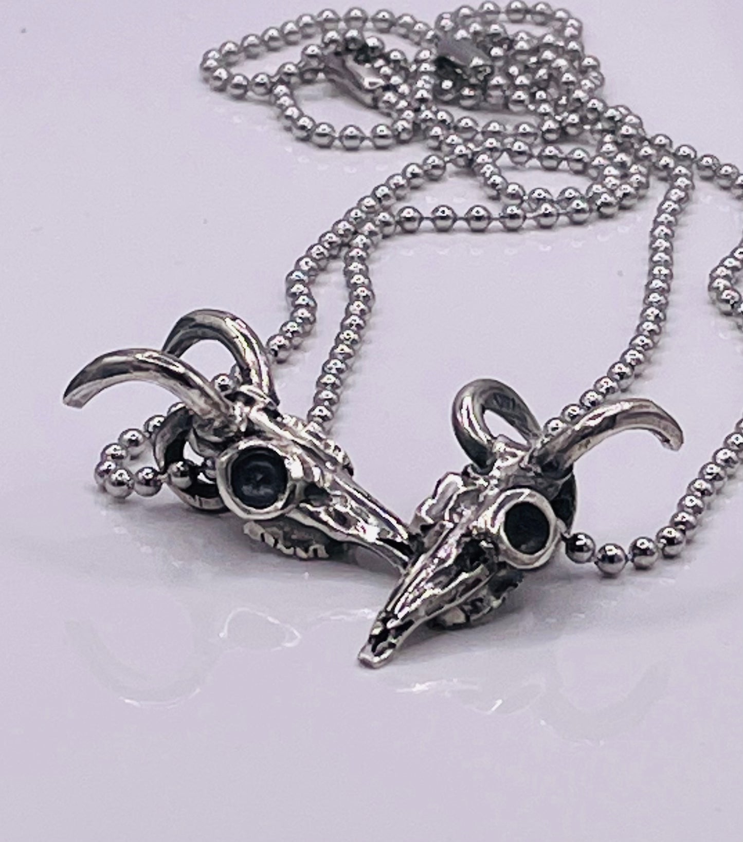 Deer Skull Necklace on Stainless Ball Chain