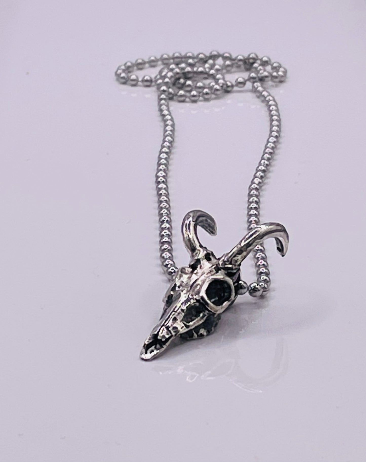 Deer Skull Necklace on Stainless Ball Chain