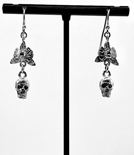 Skulpt Skull and Orchid Earrings