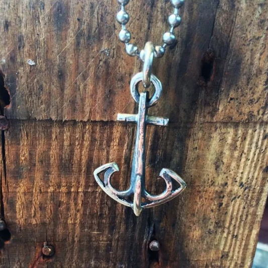 Anchor Pendant on Bead Chain