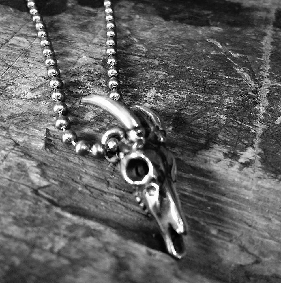 Deer Skull Necklace on Stainless Ball Chain
