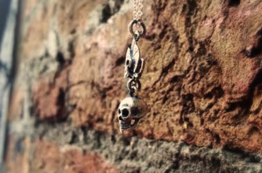 Skulpt Skull and Orchid Pendant