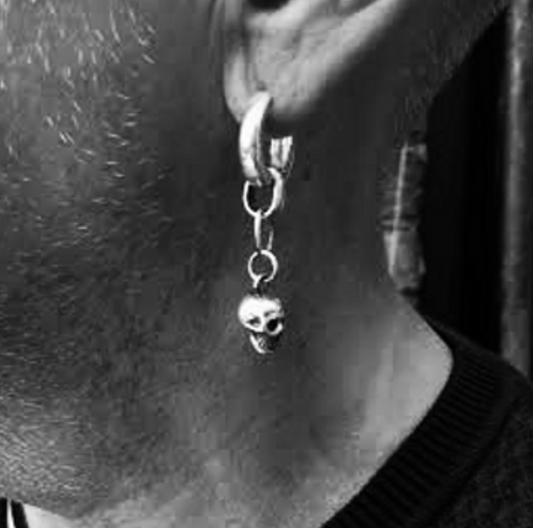 Skulls and Orchids - Skull Single Earring
