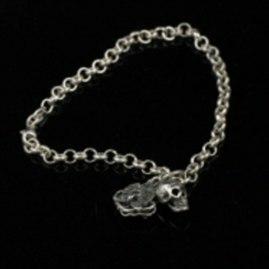 Skulpt Skull and Orchid Charm Bracelet