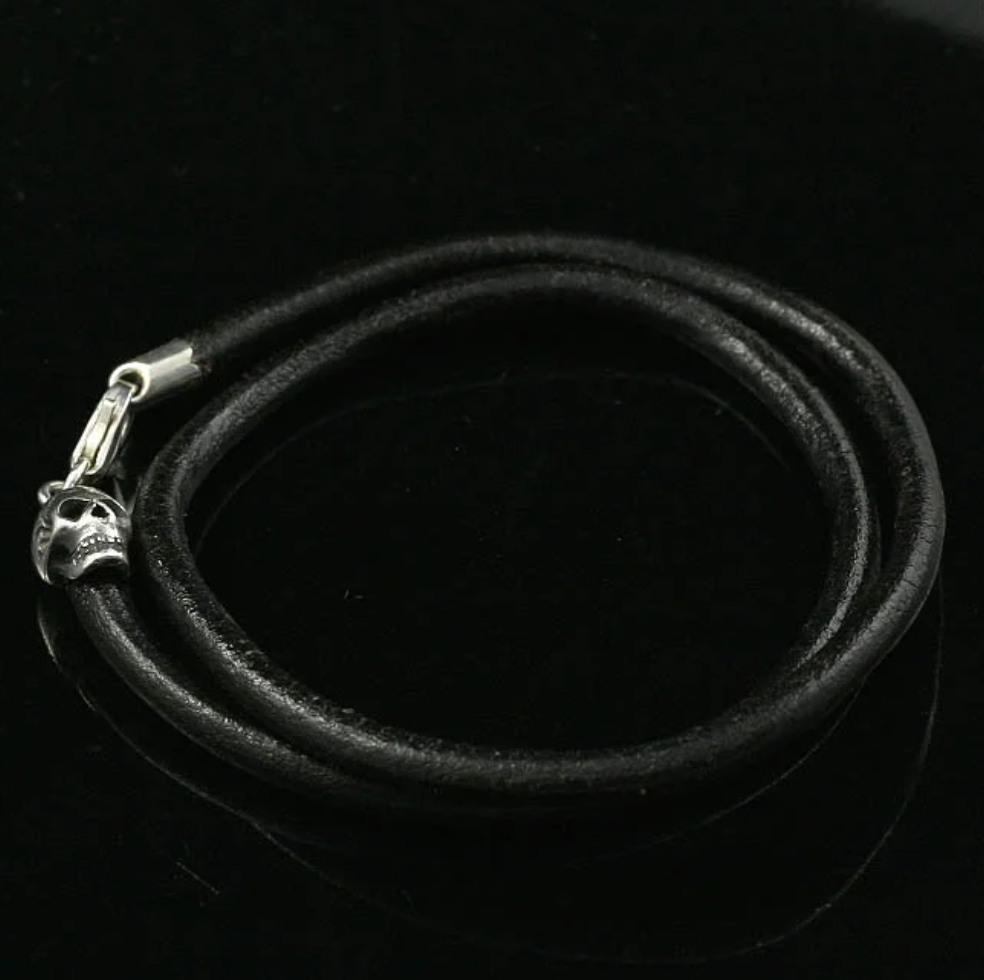 Ladies Sugar Skull Leather Bracelet