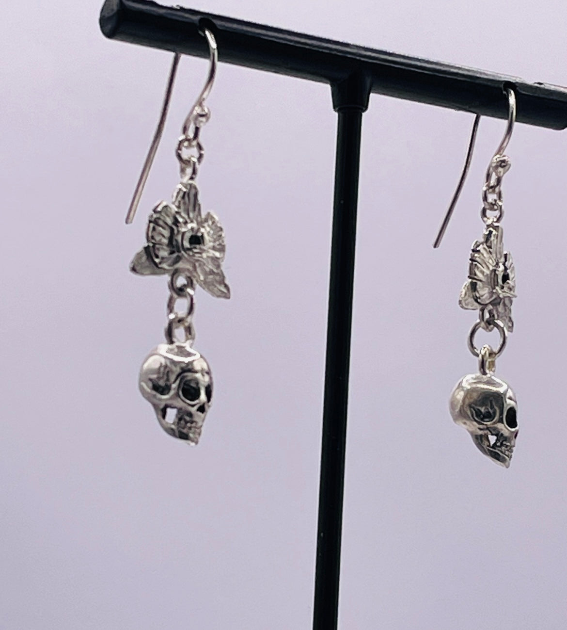 Skull and Orchid Earrings
