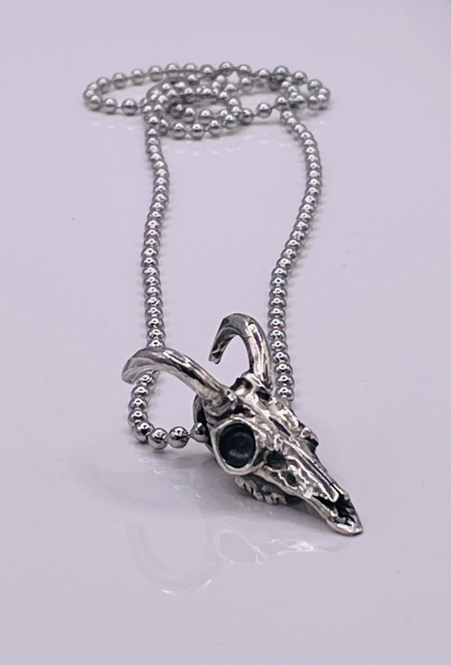 Deer Skull Necklace on Stainless Ball Chain