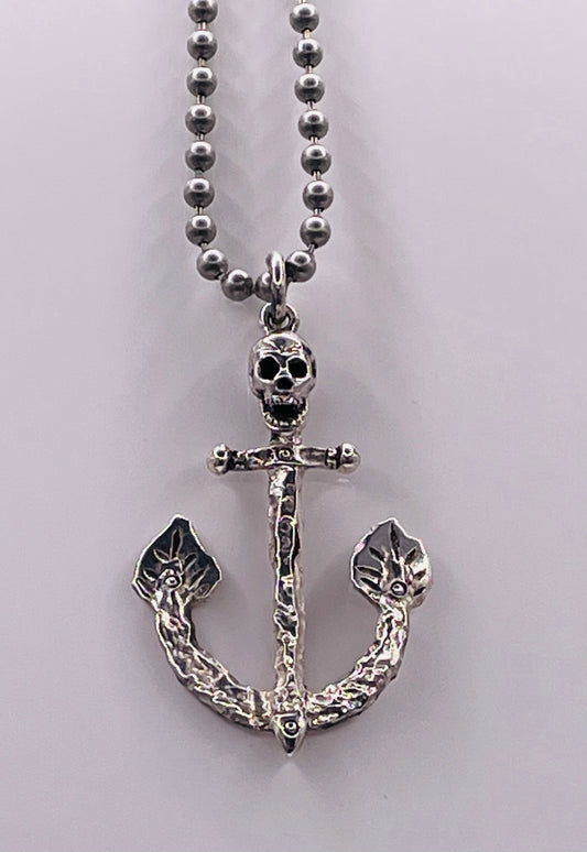 Anchor and skull pendant