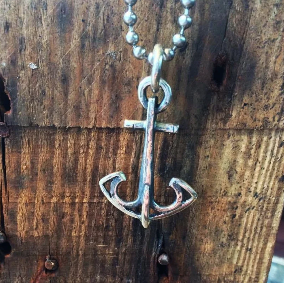 Anchor Pendant on Bead Chain