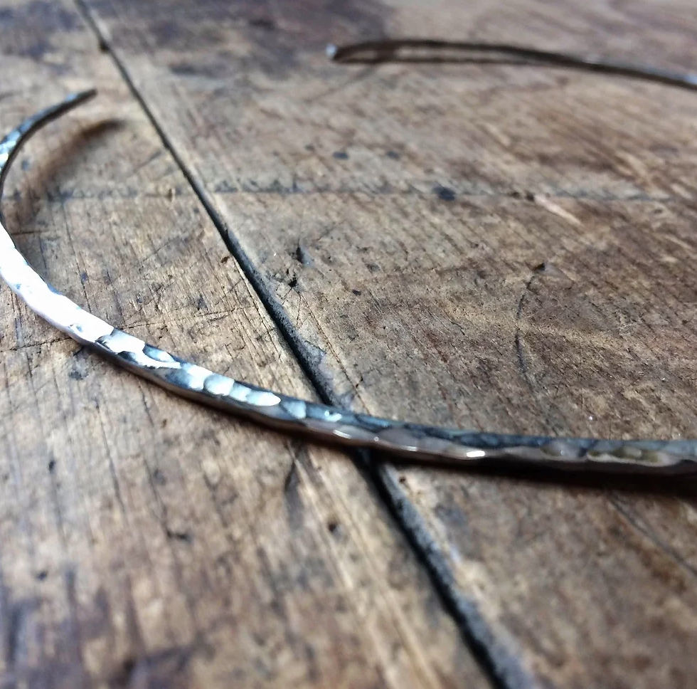 Handmade Planish Silver Collar