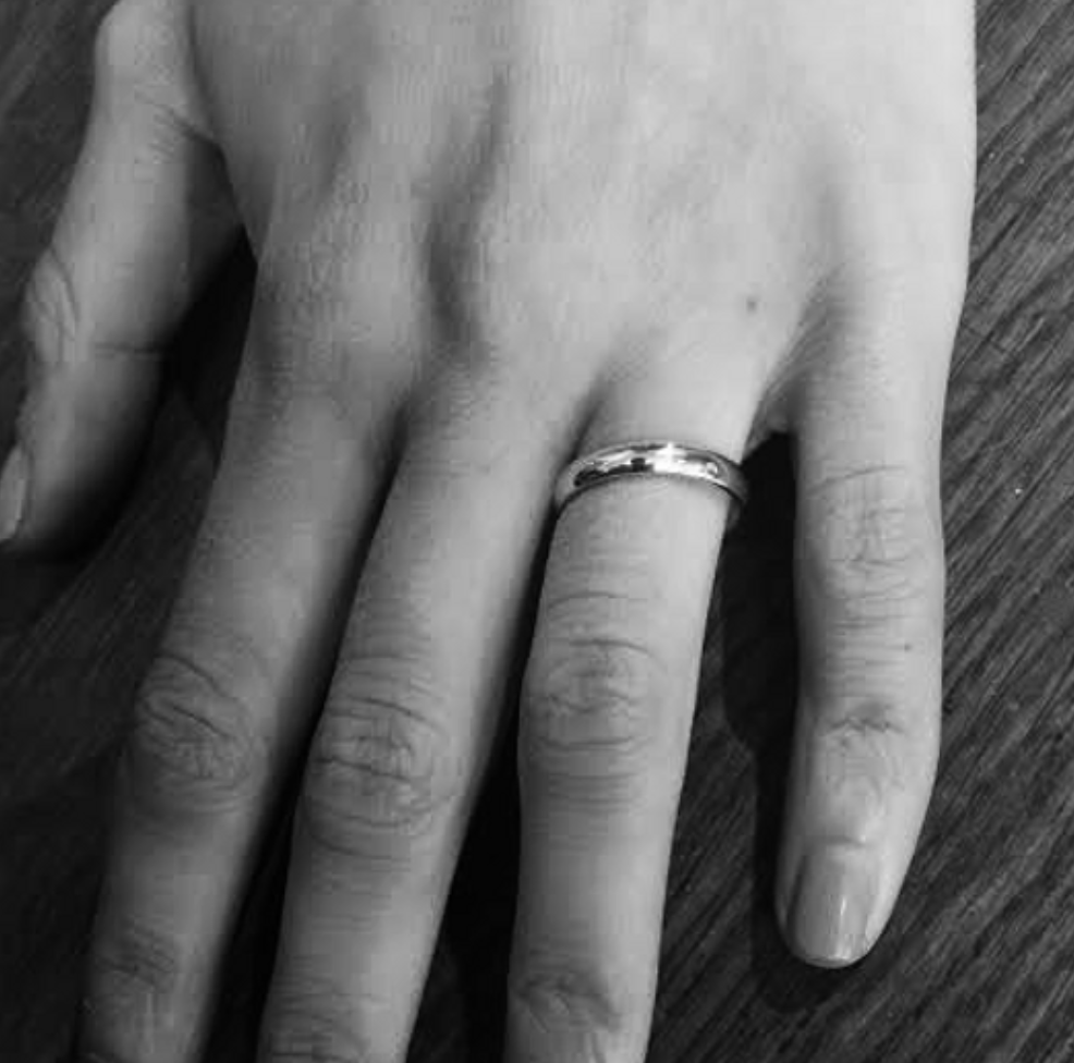 Handmade 3mm, D-shaped, 9 carat wedding ring. Ladies Handmade Wedding Ring