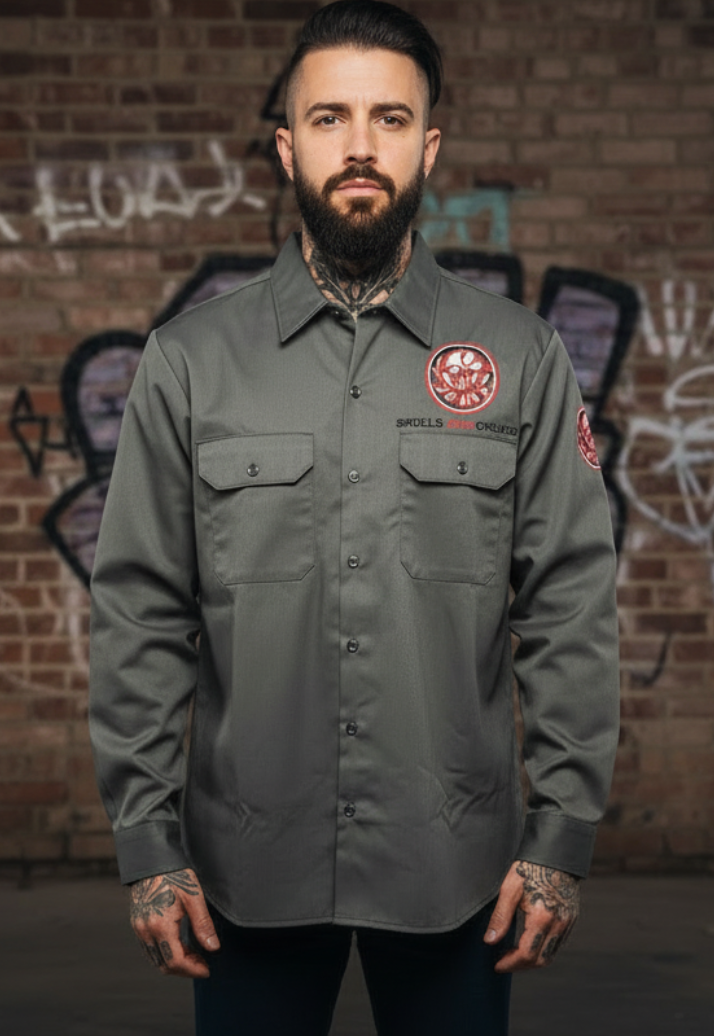 Customised 'Dickies' Workwear Shirt Long Sleeve