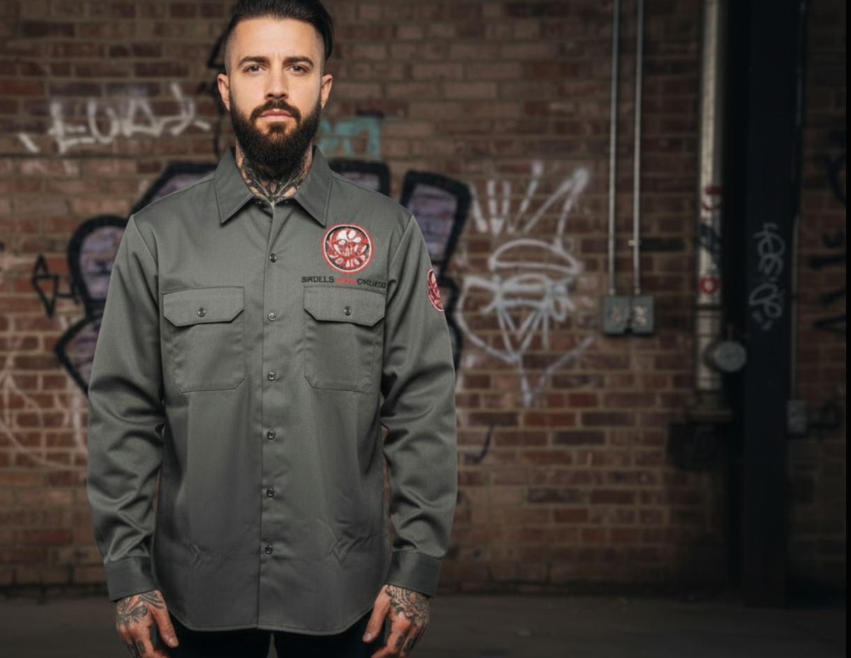 Customised 'Dickies' Workwear Shirt Long Sleeve